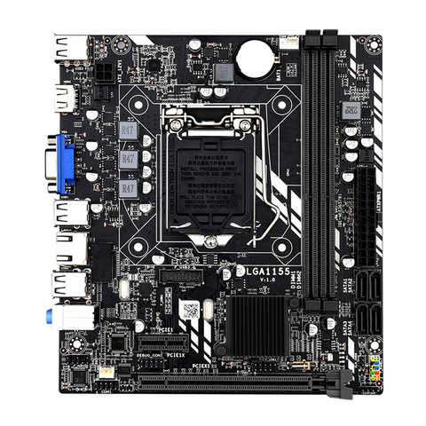 Материнская плата H61 LGA 1155 DDR3 ПАМЯТЬ 16 Гб Micro-ATX десктопная материнская плата для LGA1155 Socket Intel Core I3 I5 I7 ЦП Xeon ► Фото 1/5