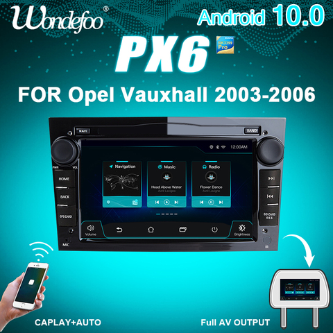 PX6 4G+64G магнитола 2 DIN Android 10 Автомагнитола автомобильное радио для Opel Vauxhall Astra H G J Vectra Antara Zafira Corsa Vivaro Meriva Veda авто стерео аудио навигатор ► Фото 1/6