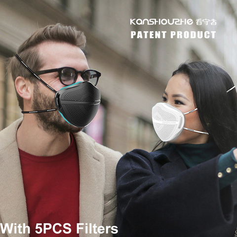 Kanshouzhe XL смываемая маска Mascarillas черная маска для лица с фильтром защитная маска для рта PM2.5 защитная маска для лица ► Фото 1/6