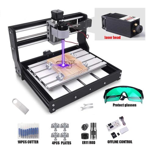 ЧПУ 3018 Pro GRBL управление Diy Мини ЧПУ машина 7 Вт, 3 оси pcb фрезерный станок, дерево маршрутизатор лазерная гравировка, с Оффлайн контроллер ► Фото 1/6