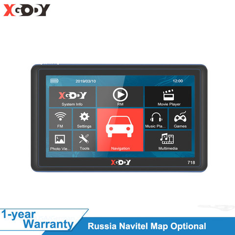 XGODY 718 7-дюймовый автомобильный GPS-навигатор 128M + 8GB FM сенсорный экран спутниковый навигатор для грузовика обратная беспроводная камера Navitel К... ► Фото 1/6