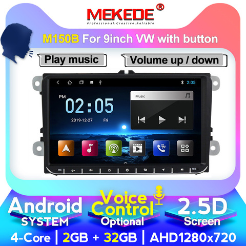 Автомобильная аудиосистема MEKEDE, 9 дюймов, сенсорный экран, Android 10,0, для passat b7, b6, golf 5, polo, tiguan, octavia, GPS, navi, Ipod, BT, радио, микрофон ► Фото 1/6