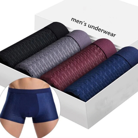 Бамбуковые трусы-боксеры Bamboowear, короткие мужские трусы-боксеры из микрофибры, компрессионные эластичные трусы XIN-доставка ► Фото 1/6