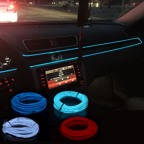 Автомобильный светодиодный светильник EL Wire, неоновый декоративный светильник для Mitsubishi Asx Lancer 10 Outlander Pajero Sport 9 Colt Galant Grandis ► Фото 1/6