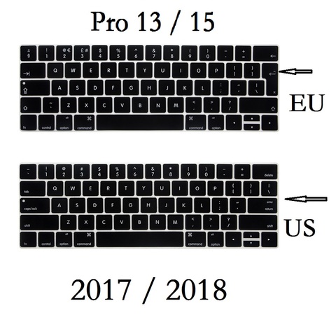 Чехол для клавиатуры с английской клавиатурой для Macbook Pro 13, 15, 2022, 2022, A1989, a90, силиконовая водонепроницаемая пленка для клавиатуры ► Фото 1/6