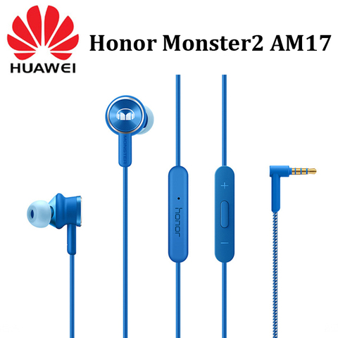 Оригинальная гарнитура Huawei Honor Monster 2 Hi Res AM17 3,5 мм в ухо с пультом дистанционного управления и микрофоном для Xiaomi Huawei ► Фото 1/6