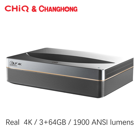 Лазерный проектор Changhong CHIQ B5U, проектор Real 4K, Android, Wi-Fi, домашний кинотеатр, 3 + 64 ГБ, 3840*2160p, проектор с коротким фокусом, ТВ-видео ► Фото 1/6