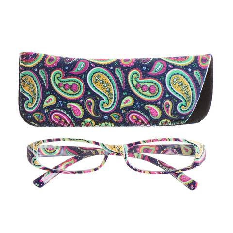 1 шт., модные женские очки для чтения, подходящая сумка с цветочным принтом, очки для чтения из смолы, увеличительные очки дальнозоркости + 1,0 ~ + 4,0 ► Фото 1/6