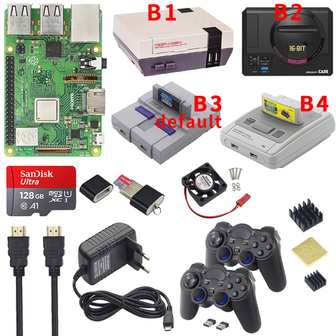 Raspberry Pi 3 Model B Plus игровой комплект + блок питания + SD-карта + кабель HDMI + радиатор + чехол Retroflag NESPi для Retropie 3B Plus/Pi 3B + ► Фото 1/6