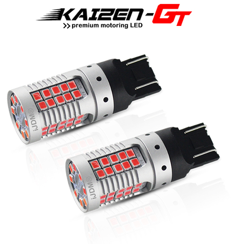 Светодиодный фонарь высокой мощности, без Hyper Flash Canbus 7443 T20 s красный 48-SMD W21/5 Вт автомобильный 3030-SMD, для стоп-сигналов, 21 Вт ► Фото 1/6