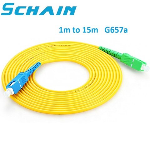 SC APC для SC UPC Patchcord 1 м до 15 м оптический патч-корд 2,0 мм ПВХ G657A волоконный Перемычка Simplex SM FTTH оптический кабель fibra optica ► Фото 1/4