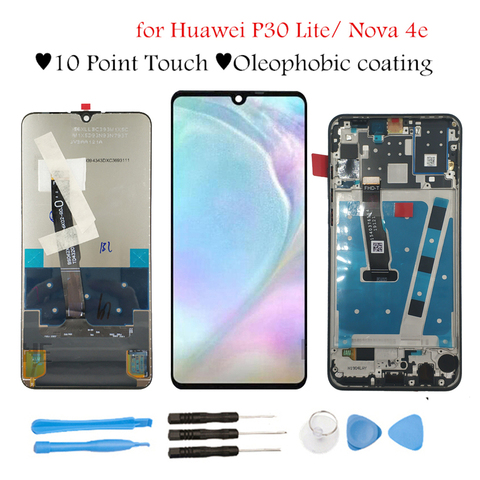 ЖК-дисплей 6,15 дюйма для Huawei P30 Lite/ Nova 4E, сенсорный экран с дигитайзером в сборе, ЖК-дисплей P30 Lite, запасные части ► Фото 1/6