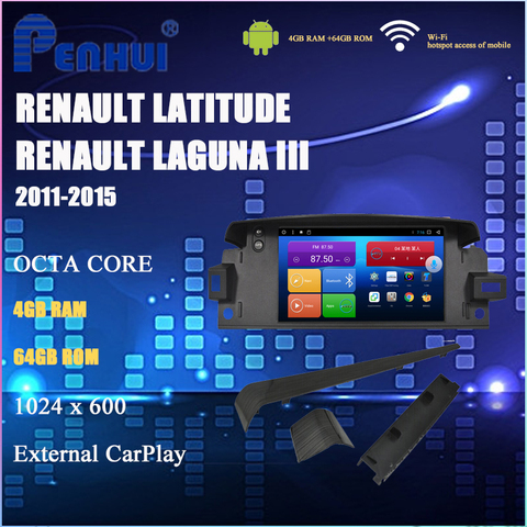 Автомобильный DVD-проигрыватель для Renault Latitude Laguna III (2011-2015), автомобильное радио, мультимедийный видеоплеер, навигация GPS, Android, 2 Din ► Фото 1/6
