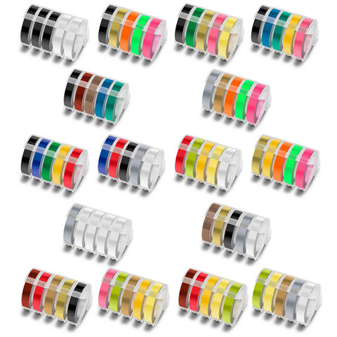 5 шт., 9 мм, Сменные ленты для этикеток 3D Dymo, многоцветные ленты для принтера Motex E101 1610, черные ленты для этикеток ► Фото 1/6