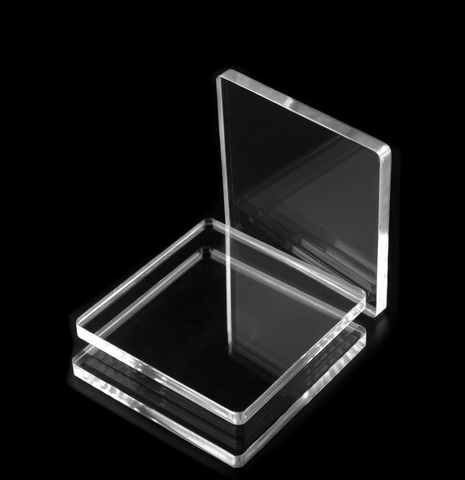 Прозрачная доска из плексигласа 100*100 мм, прозрачный акриловый лист персекс, пластиковая панель из плексигласа, органическое стекло, полиметилметакрилат ► Фото 1/1