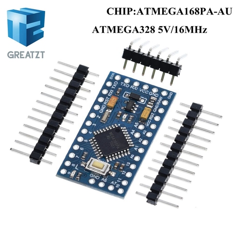 GREATZT Pro Mini 168 Mini 5V/16M ATMEGA168 ATMEGA168P-AU 5V/16MHz для Arduino ► Фото 1/6