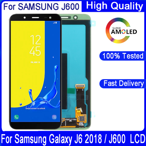 Дисплей с сенсорным экраном в сборе для Samsung Galaxy J6 2022, J600F, J600, 100% оригинальный 5,6 ''Super AMOLED, сменный ЖК-дисплей ► Фото 1/1