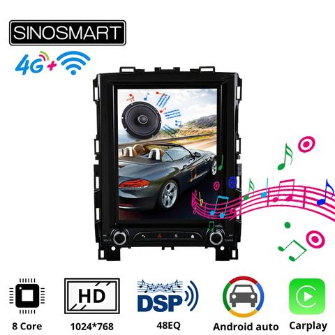 Sinosmart HD экран Tesla стиль автомобильный gps-навигатор плеер для Renault Megane 4 радио Samsung Koleos 