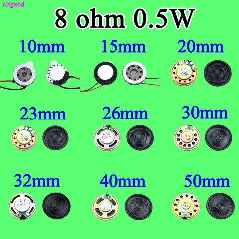 Новинка, ультратонкий мини-динамик, 8 Ом, 0,5 Вт, 0,5 Вт, 8R, Диаметр динамика 10, 15, 20, 23, 26, 30, 32, 40, 50 мм, толщина 4 см, 6, 4, 3 мм, 2 шт. ► Фото 1/6