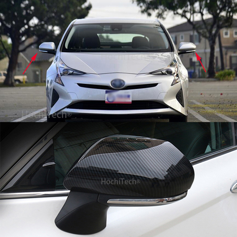 Модифицированное зеркало заднего вида для Toyota Prius 50 series 2016-2022, светлая полоса из углеродного волокна, декоративные аксессуары с рисунком ► Фото 1/6