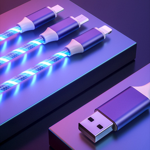 Кабель Micro USB Type-C с тремя головками для быстрой зарядки и передачи данных ► Фото 1/6