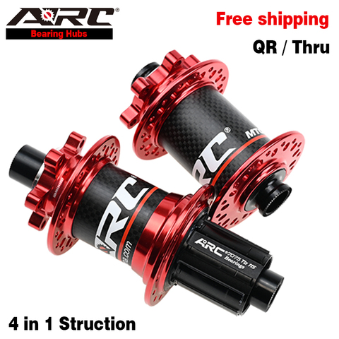 Карбоновая ступица ARC Shimano 8 9 10 11, велосипедная ступица, 4 подшипника, 114 колец, дисковый тормоз из углеродного волокна, ступица для MTB Wheelset, вел... ► Фото 1/6