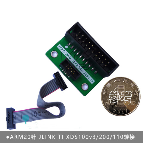 Плата адаптера JTAG 20 pin 2,54 мм to10 pin 1,27 мм шаг для JLINK XDS100 SWD интерфейс адаптер пластина Pinboard с экранированным проводом ► Фото 1/3