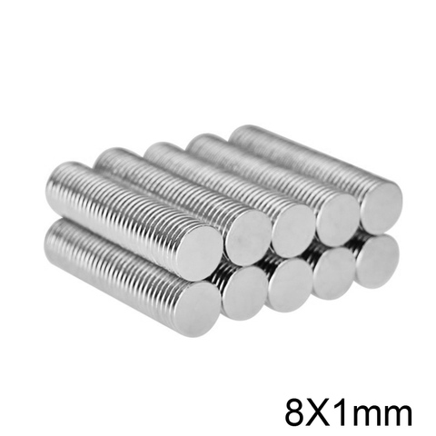 50~1200PCS 8x1 mm Powerful Strong Magnetic Magnet 8mmx1mm Permanent Neodymium Magnet disc 8x1mm Fridge Small Round Magnet 8*1 mm ► Фото 1/6