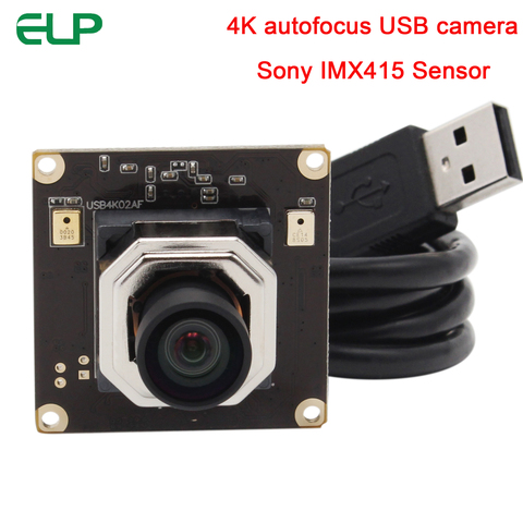 4K Автофокус USB модуль камеры 3840x2160 CMOS SONY IMX415 сенсор с 85 градусов без искажений объектив Мини USB видео веб-камера ► Фото 1/6