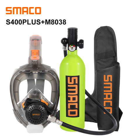 Мини-резервуар SMACO для подводного плавания и комбинированная маска для дайвинга, свободное дыхание под водой в течение 16 минут ► Фото 1/3