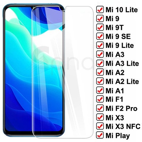 Закаленное стекло HD для Xiaomi Mi 9 10 A3 A2 Lite, Защитное стекло для Xiaomi Mi 9 SE 9T Pro A1 F1 F2 Pro X3 NFC, Защитная пленка для экрана ► Фото 1/6