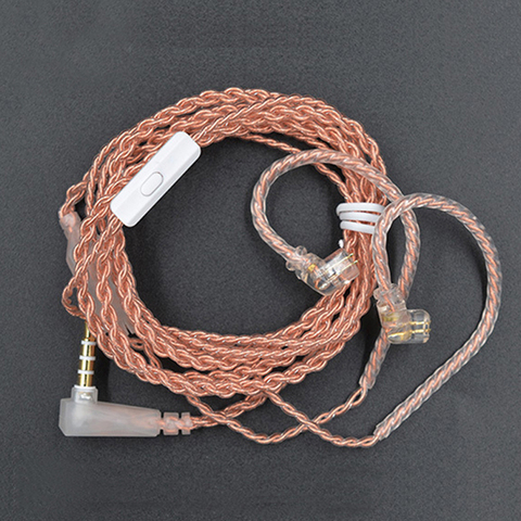 Новый кабель KZ ZSN/ZST/ES4/ZSR/ES3/ZS10/AS10/BA10, выделенный кабель 0,75 мм, 2-контактный Модернизированный кабель, сменный провод, 2 Pin Ues для наушников KZ ► Фото 1/6