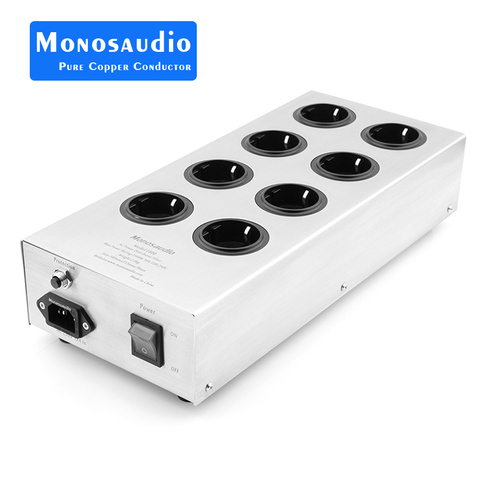 Monosaudio E800HiFi электрофильтр, розетка Schuko, 8 режимов, AC, усилитель мощности, аудиофильтр, очиститель питания с розетками ЕС ► Фото 1/6