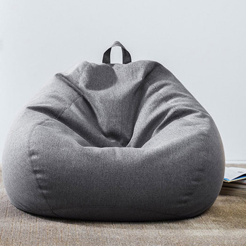 Новые чехлы для диванов Lazy Bean Bag, стулья без наполнителя, из льняной ткани, мешок для отдыха, татами, мебель для гостиной ► Фото 1/6