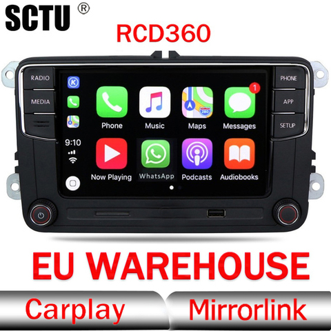 Автомобильная стереосистема 6,5 дюйма RCD330 +, камера CarPlay MirrorLink BT USB RVC для Volkswagen Tiguan Golf 5 6 Passat Polo Touran Caddy, без налогов! ► Фото 1/6