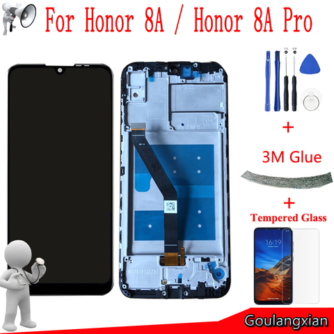 ЖК-дисплей с рамкой для Huawei Honor 8A / Honor 8A pro / Honor 8A Prime, ЖК-дисплей с сенсорным экраном и дигитайзером в сборе, качество AAA ► Фото 1/5