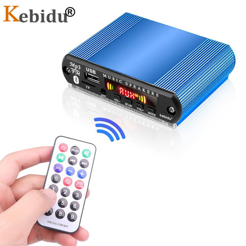 Аудио модуль KEBIDU USB/TF/FM, Bluetooth MP3 декодер, плата с алюминиевым корпусом, поддержка записи вызовов, цветной экран ► Фото 1/6