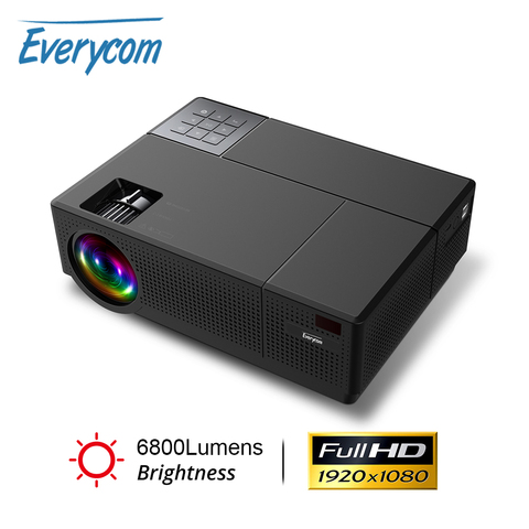 Проектор Everycom M9 CL770, 1080P Full HD, 4K AC3 a, светодиодный мультимедийный проектор, 6800 лм, HDMI * 2, автопроектор для домашнего кинотеатра ► Фото 1/6