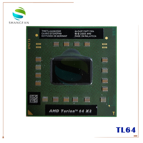 Мобильный телефон AMD Turion 64 X2-TMDTL64HAX5DM TMDTL64HAX5DC 2,2 ГГц/разъем S1(S1G1)/двухъядерный процессор для ноутбука TL64 TL 64 ЦП ► Фото 1/1