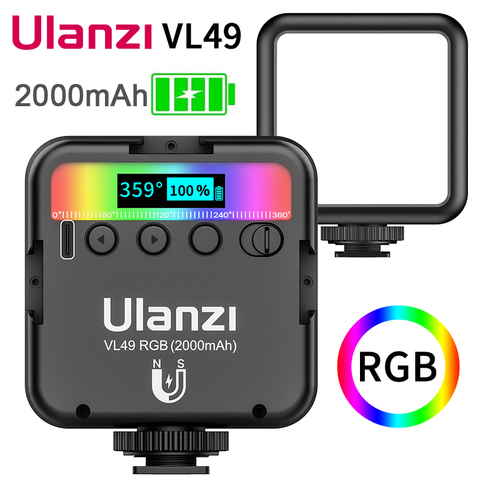 Ulanzi VL49 мини RGB видео светильник ing для фотографии 2000 мА/ч, RGB светодиодный видео Камера светильник Vlog заполнить светильник в прямом эфире Tiktok ► Фото 1/6
