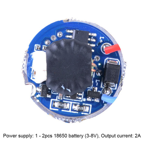 Плата драйвера для ремонта фонарика, 25 мм, 3 в-8 в, 2 А, плата привода для XM-L T6, U2, L2, XPL светодиодный 18650, 26650, лампа для аккумулятора ► Фото 1/4