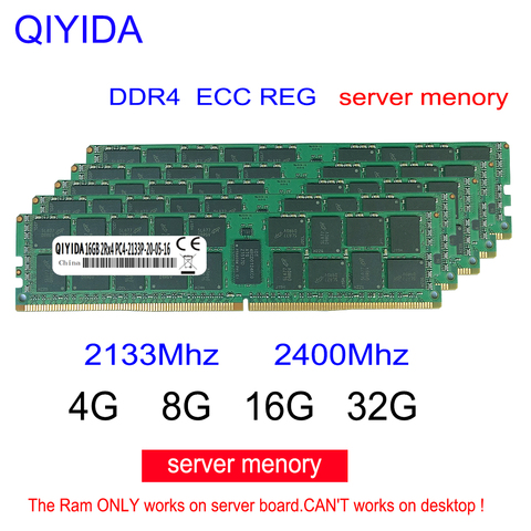 Серверная Память DDR4, 8 ГБ, 16 ГБ, 4 Гб, 2400 МГц, ECC REG PC4-2133P 2133 T, процессор с поддержкой серверной памяти x79 x99 X58 ► Фото 1/3