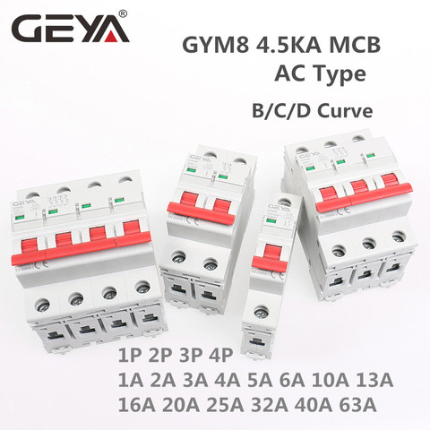 Однофазный MCB 6A 10A 16A 20A 25A 32A 40A 50A 63A 220В/400В Мини выключатель C кривой ► Фото 1/6