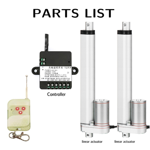 2 шт. линейный привод + Радиочастотный пульт дистанционного управления 12 В линейный привод Электрический привод металлический мотор-редукт... ► Фото 1/6