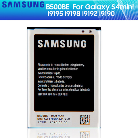SAMSUNG оригинальный аккумулятор B500BE B500AE для Samsung GALAXY S4 мини I9190 I9192 I9195 I9198 S4Mini батарея 3 шпильки 1900 мА-ч ► Фото 1/6