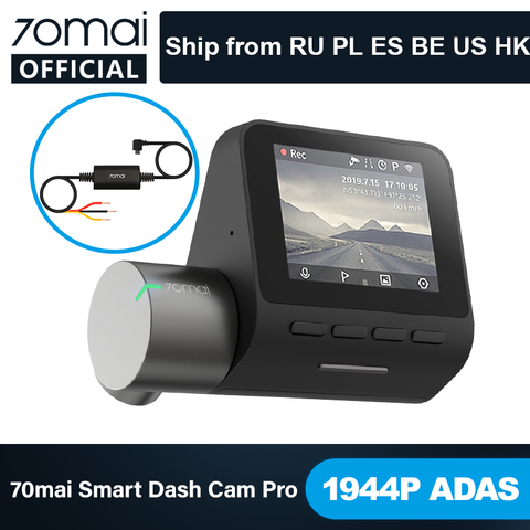 70mai Smart Dash Cam Pro Английский Голосовое управление 1944P 70MAI Автомобильный DVR камера GPS ADAS 140FOV Авто ночное видение 24H монитор парковки ► Фото 1/6