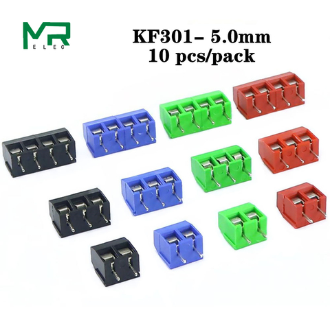 10 шт., Клеммная колодка KF301- 2 P, Клеммная колодка 5,0 мм, 2 Pin, 3 Pin, разъемная Клеммная колодка для печатной платы ► Фото 1/4