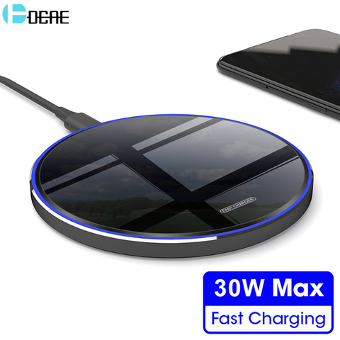 Беспроводное зарядное устройство DCAE 30 Вт Qi для iPhone 12 11 Pro Max Mini X XS 8 XR Type C, устройство для быстрой зарядки для Samsung Note 20 10 S20 S10 S9 ► Фото 1/6