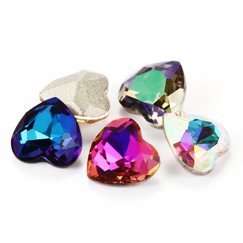 Astrobox K9 сердце стекло, кристалл, камень красочные Pointback с украшением в виде кристаллов Стразы ручной 