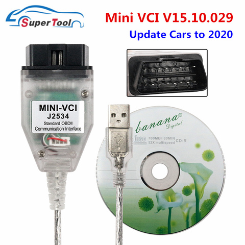 Новый мини VCI V15.00.028 для TOYOTA OBD2 автомобильный диагностический кабель Mini VCI J2534 FTDI FT232RL TIS Techstream автомобильные кабели Разъемы ► Фото 1/6